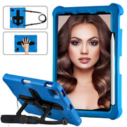 For iPad Pro 11 2024 Shield 360 Rotation Handle EVA Shockproof PC Tablet Case(Blue Black)