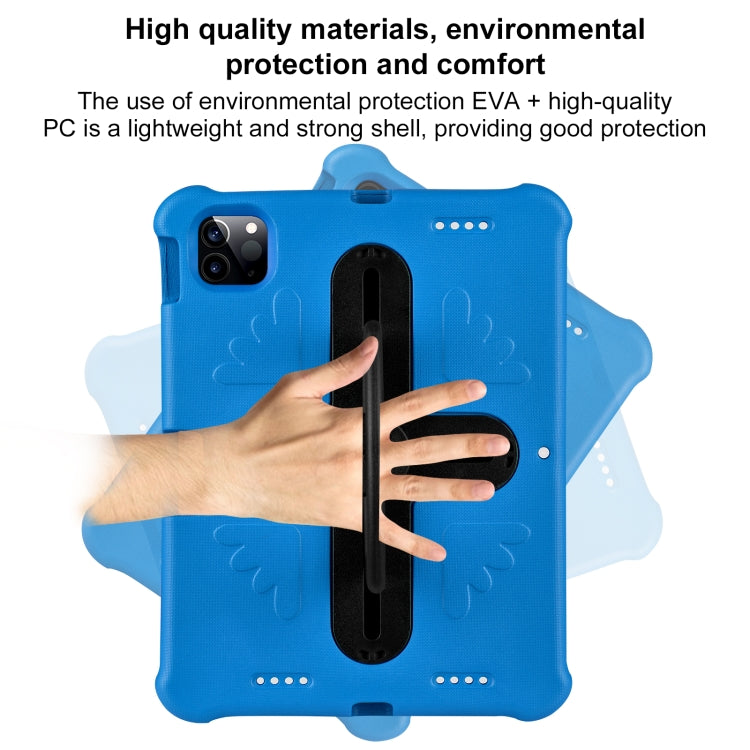 For iPad Pro 11 2024 Shield 360 Rotation Handle EVA Shockproof PC Tablet Case(Blue Black)