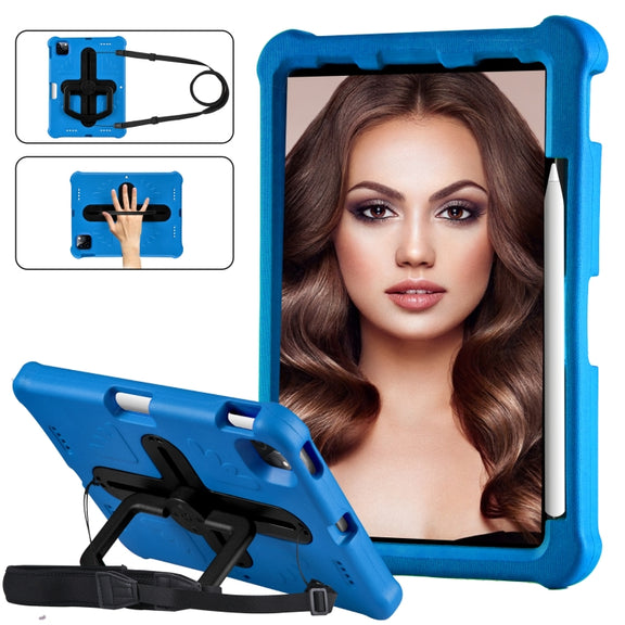For iPad Pro 11 2024 Shield 360 Rotation Handle EVA Shockproof PC Tablet Case(Blue Black)