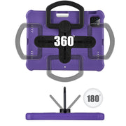 For iPad Pro 11 2024 Shield 360 Rotation Handle EVA Shockproof PC Tablet Case(Purple Black)