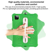 For iPad Pro 11 2024 Shield 360 Rotation Handle EVA Shockproof PC Tablet Case(Green Beige)