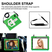 For iPad Pro 11 2024 Shield 360 Rotation Handle EVA Shockproof PC Tablet Case(Green Beige)