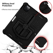 For iPad Air 11 2024 Shield 360 Rotation Handle EVA Shockproof PC Tablet Case(Black)