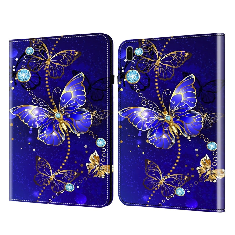 For Samsung Galaxy Tab S9 Crystal Texture Painted Leather Tablet Case(Diamond Butterflies)