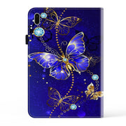 For Samsung Galaxy Tab S9 Crystal Texture Painted Leather Tablet Case(Diamond Butterflies)