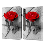 For Samsung Galaxy Tab S7 / S8 / S9 Crystal Texture Painted Leather Tablet Case(Rose)
