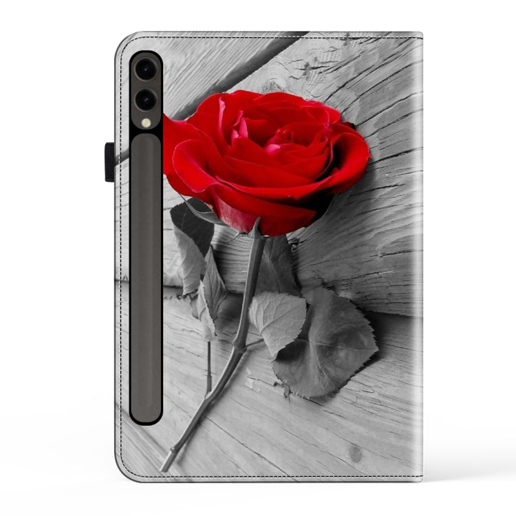 For Samsung Galaxy Tab S7 / S8 / S9 Crystal Texture Painted Leather Tablet Case(Rose)
