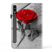 For Samsung Galaxy Tab S7 / S8 / S9 Crystal Texture Painted Leather Tablet Case(Rose)