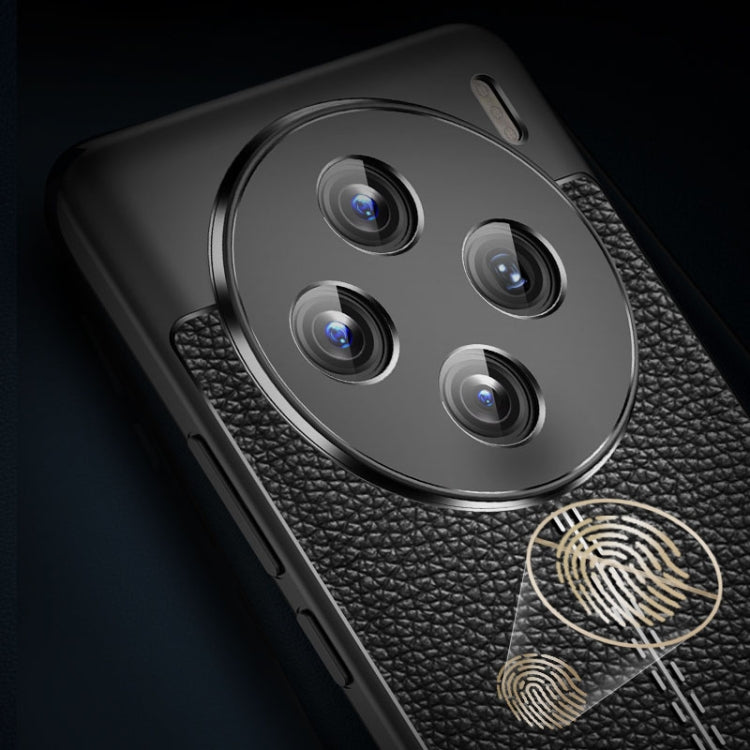 For vivo X100 Litchi Texture Shockproof TPU Phone Case(Blue)