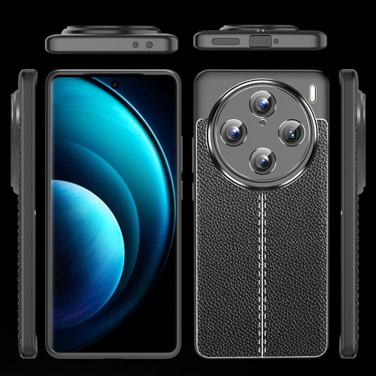 For vivo X100 Pro Litchi Texture Shockproof TPU Phone Case(Blue)
