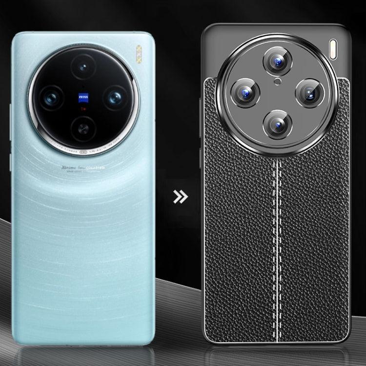 For vivo X100 Pro Litchi Texture Shockproof TPU Phone Case(Blue)