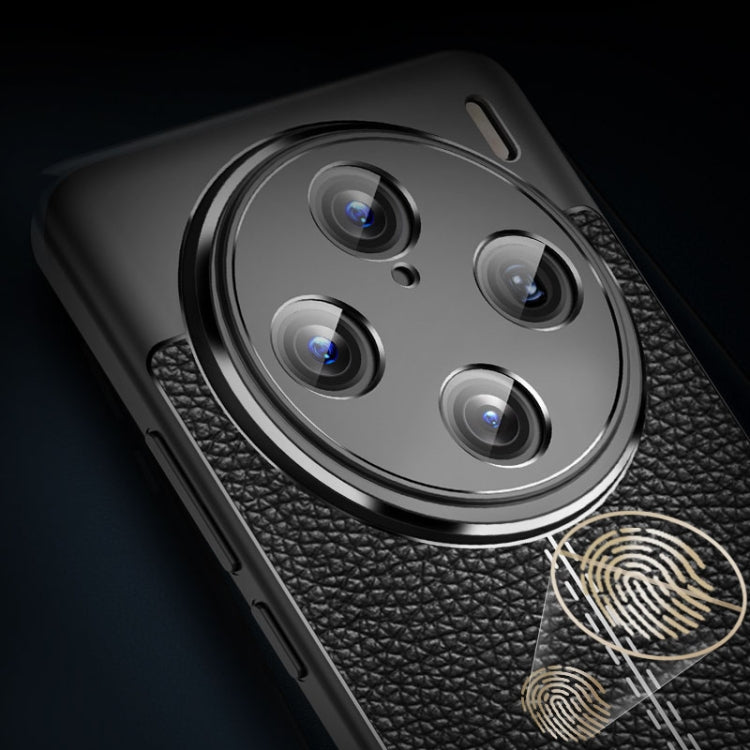 For vivo X100 Pro Litchi Texture Shockproof TPU Phone Case(Blue)
