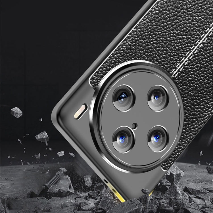 For vivo X100 Pro Litchi Texture Shockproof TPU Phone Case(Blue)