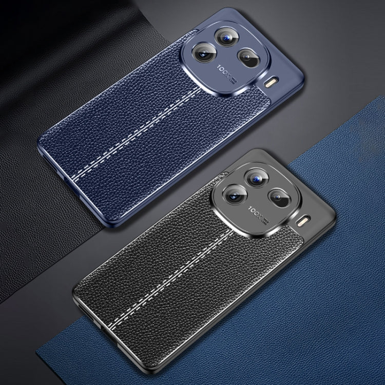 For vivo iQOO 12 Pro Litchi Texture Shockproof TPU Phone Case(Blue)