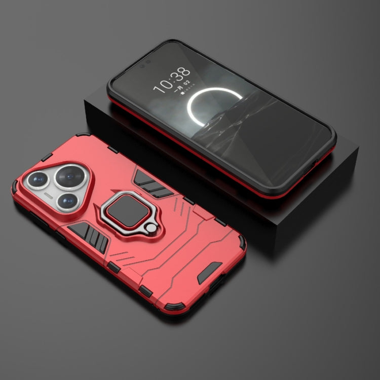 For Huawei Pura 70 Shockproof PC + TPU Holder Phone Case(Red)