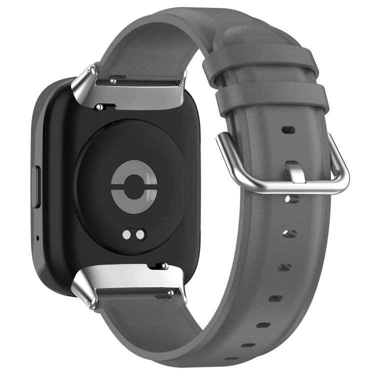 For Redmi Watch 3 Lite / Watch 3 Active Leather Replacement Watch Band(Grey)