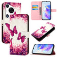 For Huawei Pura 70 Pro 3D Painting Horizontal Flip Leather Phone Case(Rose Butterfly) - Huawei Cases by PMC Jewellery | Online Shopping South Africa | PMC Jewellery | Buy Now Pay Later Mobicred