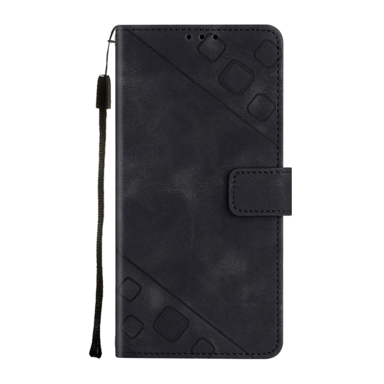 For Motorola Moto G Play 4G 2024 Skin Feel Embossed Leather Phone Case(Black)