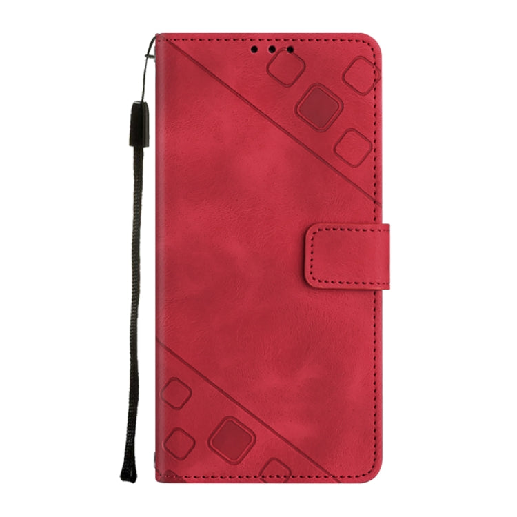 For Google Pixel 9 Pro XL Skin-feel Embossed Leather Phone Case(Red)