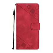 For Google Pixel 9 Pro XL Skin-feel Embossed Leather Phone Case(Red)