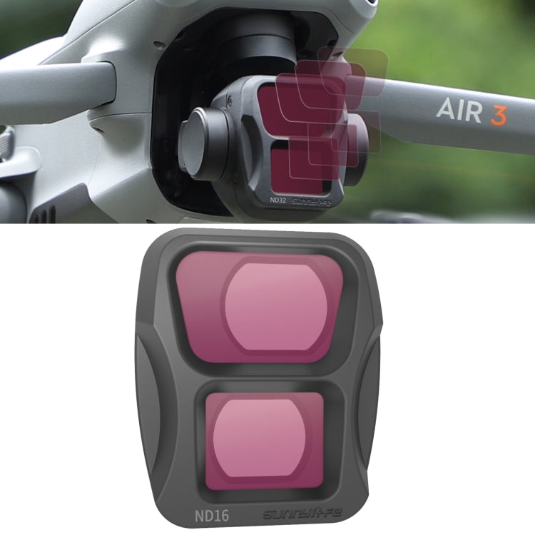 For DJI Air 3 Sunnylife Camera Lens Filter, Filter:ND16