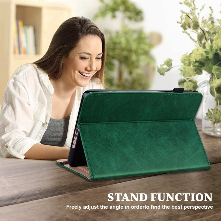 For Lenovo Xiaoxin Pad Pro 12.7 Solid Color Stripe Embossed Leather Tablet Case(Green)
