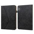 For Lenovo Xiaoxin Pad Pro 12.7 Solid Color Stripe Embossed Leather Tablet Case(Black) - Lenovo by PMC TechLife | Online Shopping South Africa | PMC TechLife | Buy Now Pay Later Mobicred