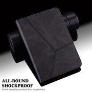 For Lenovo Xiaoxin Pad Pro 12.7 Solid Color Stripe Embossed Leather Tablet Case(Black)