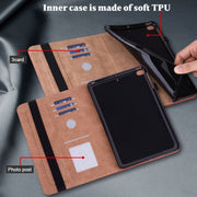For Samsung Galaxy Tab S9 / S9 FE Solid Color Stripe Embossed Leather Tablet Case(Red)