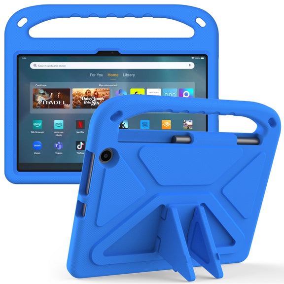 For Amazon Kindle Fire Max 11 Handle EVA Shockproof Tablet Case with Holder(Blue)
