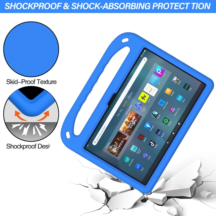 For Amazon Kindle Fire Max 11 Handle EVA Shockproof Tablet Case with Holder(Blue)