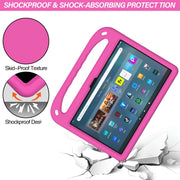 For Amazon Kindle Fire Max 11 Handle EVA Shockproof Tablet Case with Holder(Rose Red)