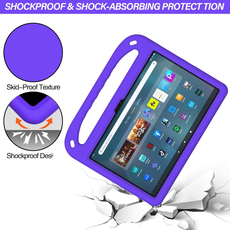 For Amazon Kindle Fire Max 11 Handle EVA Shockproof Tablet Case with Holder(Purple)