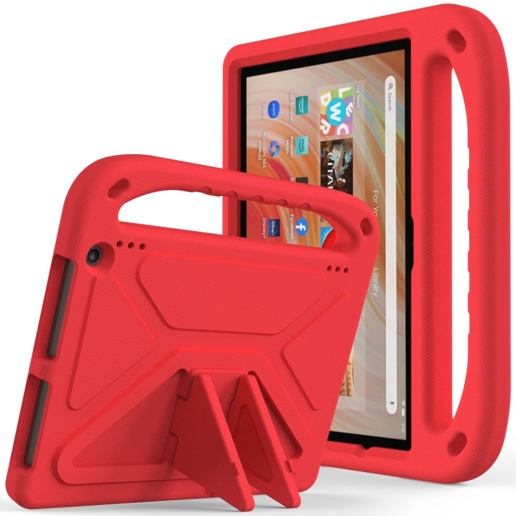 For Amazon Kindle Fire HD 10 2023 Handle EVA Shockproof Tablet Case with Holder(Red)
