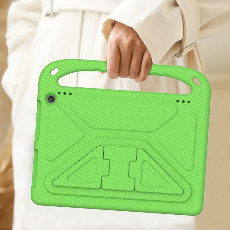 For Amazon Kindle Fire HD 10 2023 Handle EVA Shockproof Tablet Case with Holder(Green)
