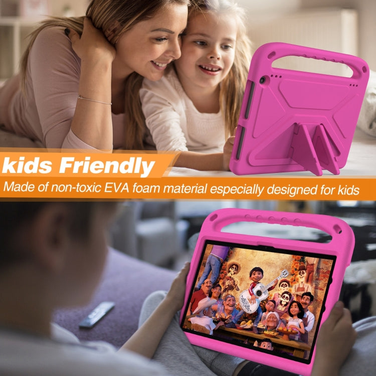For Amazon Kindle Fire HD 10 2023 Handle EVA Shockproof Tablet Case with Holder(Rose Red)