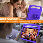 For Amazon Kindle Fire HD 10 2023 Handle EVA Shockproof Tablet Case with Holder(Purple)