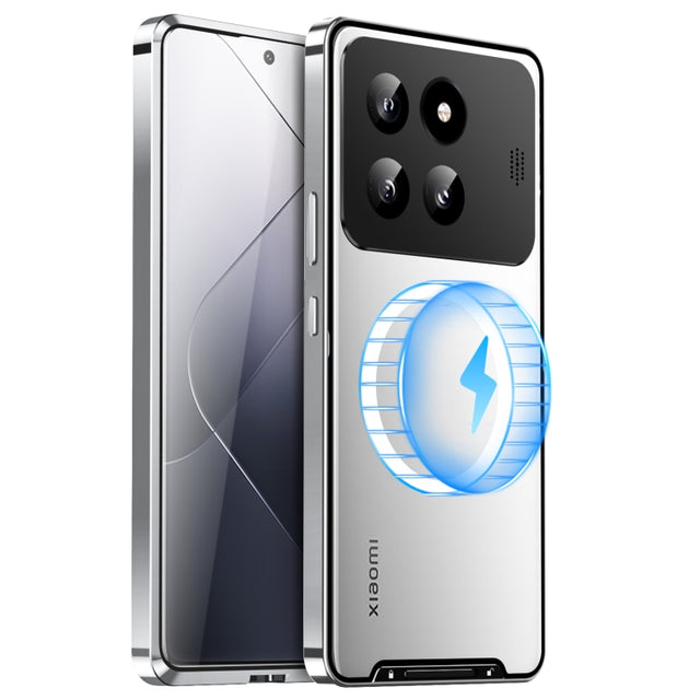 For Xiaomi 14 Pro Aromatherapy Magnetic Metal Phone Case(Silver)