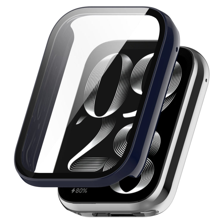 For Xiaomi Mi Band 8 Pro PC + Tempered Glass Film Integrated Watch Protective Case(Ink Blue)