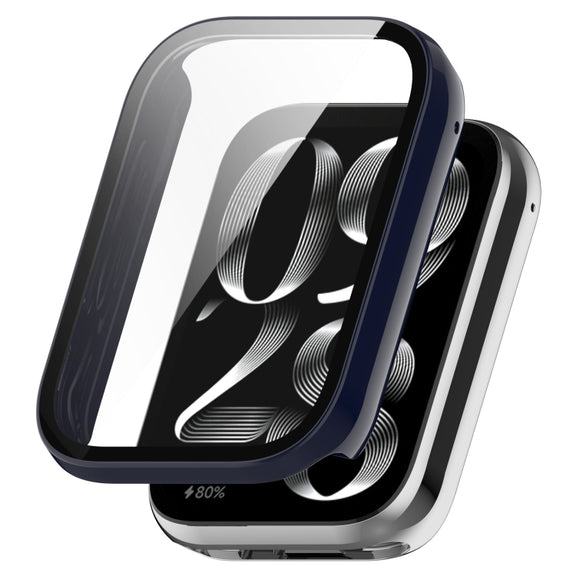 For Xiaomi Mi Band 8 Pro PC + Tempered Glass Film Integrated Watch Protective Case(Ink Blue)