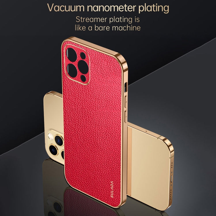 For iPhone 15 Pro Max SULADA TPU + Litchi Texture Leather Phone Case(Green)