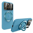 For iPhone 13 Pro Large Window MagSafe Magnetic Holder Phone Case(Sky Blue) - iPhone 13 Pro Cases by PMC TechLife | Online Shopping South Africa | PMC TechLife
