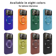For iPhone 12 Large Window MagSafe Magnetic Holder Phone Case(Klein Blue)