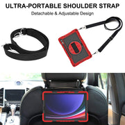 For Samsung Galaxy Tab S9+ 360 Degree Rotation PC Contrast Silicone Tablet Case(Red + Black)