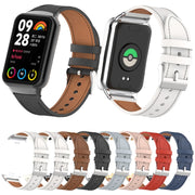 For Xiaomi Smart Band 9 Pro / 8 Pro 18mm Microfiber Sewing Leather Watch Band(White+Ivory White)
