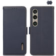 For Sony Xperia 1 VI KHAZNEH Side-Magnetic Litchi Genuine Leather RFID Case(Blue) - Sony Cases by PMC TechLife | Online Shopping South Africa | PMC TechLife | Buy Now Pay Later Mobicred