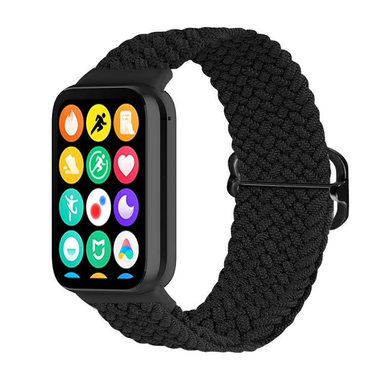 For Xiaomi Smart Band 9 Pro / 8 Pro 18mm Buckle Nylon Braided Watch Band(Black)