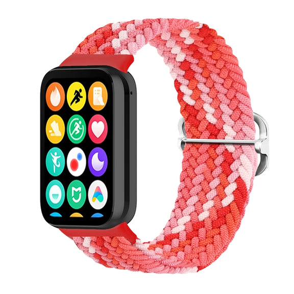 For Xiaomi Smart Band 9 Pro / 8 Pro 18mm Buckle Nylon Braided Watch Band(Bright Red)