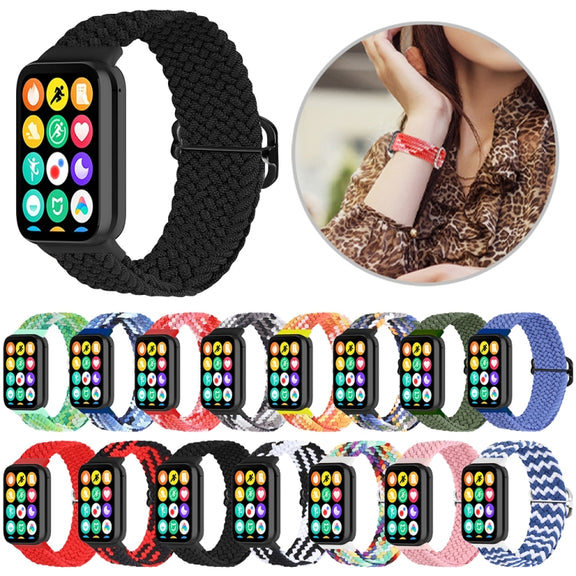 For Xiaomi Smart Band 9 Pro / 8 Pro 18mm Buckle Nylon Braided Watch Band(Rainbow)