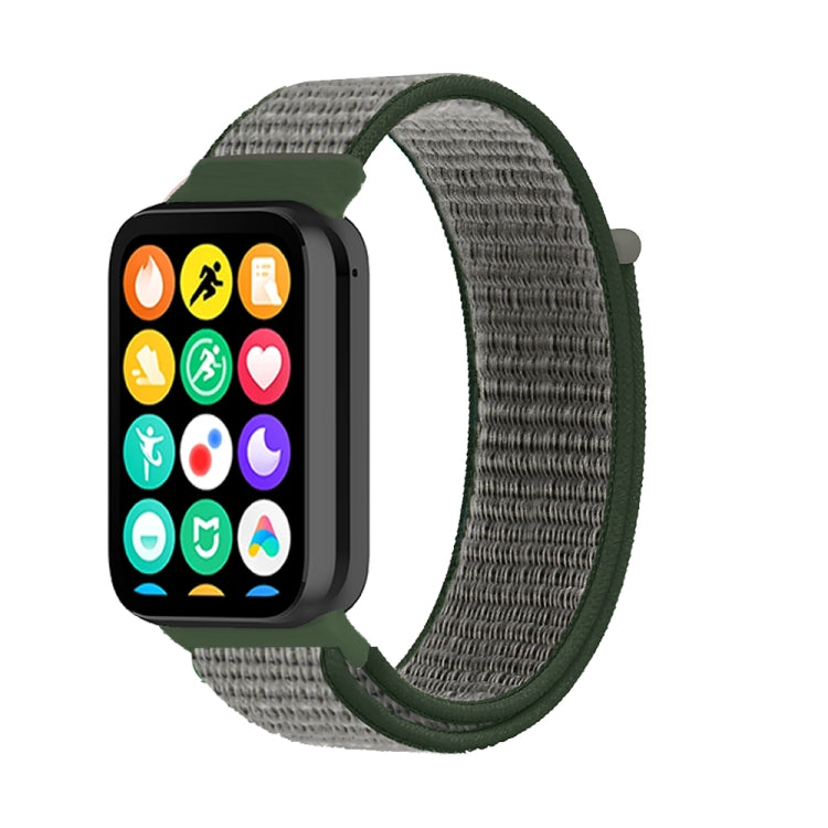 For Xiaomi Mi Band 8 Pro Nylon Loop Watch Band(Dark Olive)
